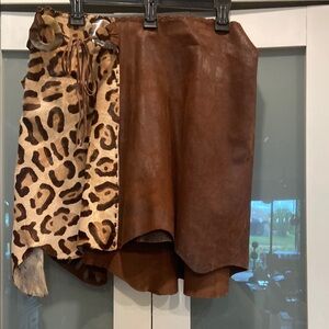 Vecceli Italy Brown Asymmetrical Mini Skirt Casual